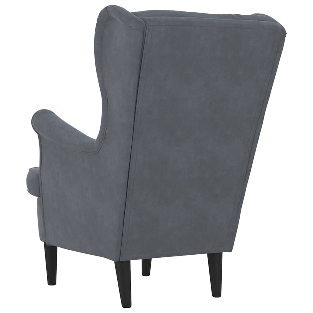 Poltrona Grigio scuro 71 x 92 x 91 cm Velluto