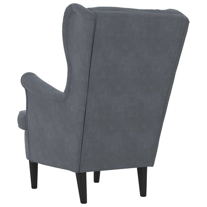 Poltrona Grigio scuro 71 x 92 x 91 cm Velluto