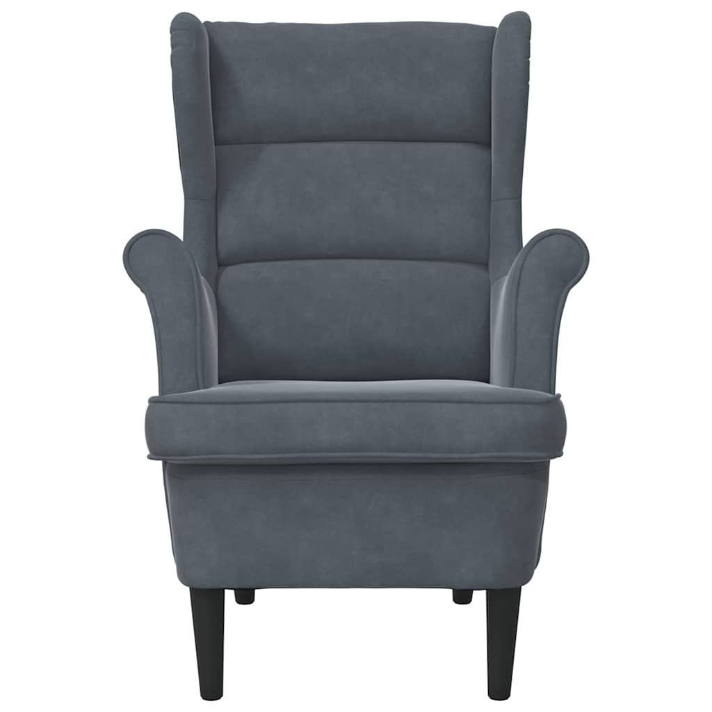 Poltrona Grigio scuro 71 x 92 x 91 cm Velluto