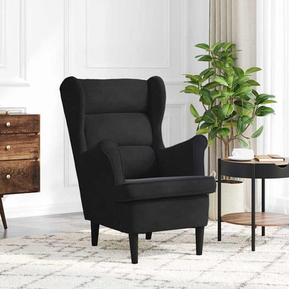 Poltrona Nero 71 x 92 x 91 cm Velluto