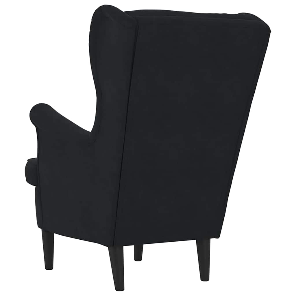 Poltrona Nero 71 x 92 x 91 cm Velluto