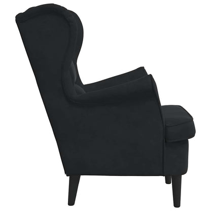 Poltrona Nero 71 x 92 x 91 cm Velluto
