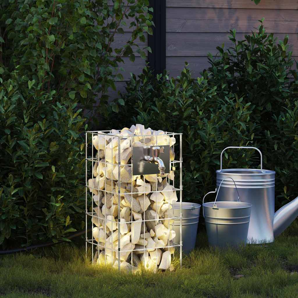 Colonna Gabion Argento 25 x 25 x 50 cm Acciaio inossidabile