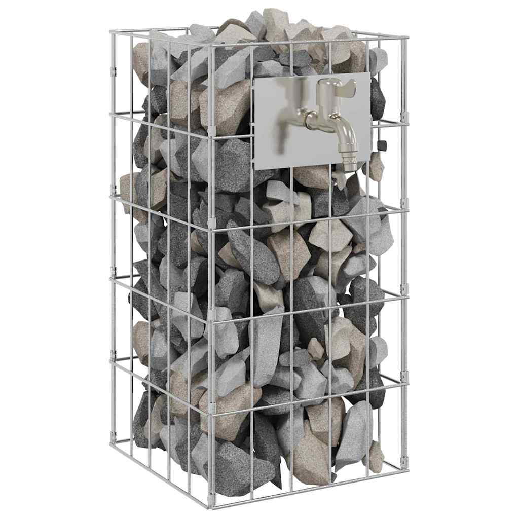 Colonna Gabion Argento 25 x 25 x 50 cm Acciaio inossidabile
