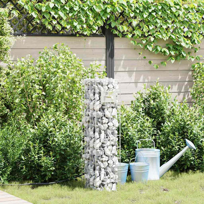 Colonna Gabion Argento 25 x 25 x 100 cm Acciaio inossidabile