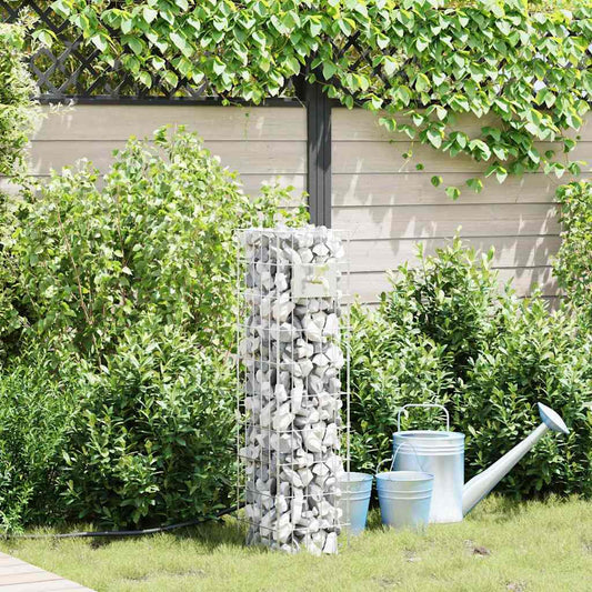 Colonna Gabion Argento 25 x 25 x 100 cm Acciaio inossidabile