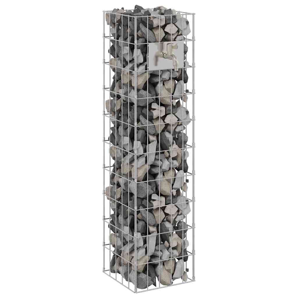 Colonna Gabion Argento 25 x 25 x 100 cm Acciaio inossidabile