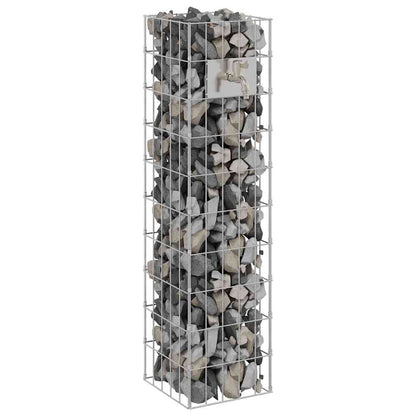 Colonna Gabion Argento 25 x 25 x 100 cm Acciaio inossidabile