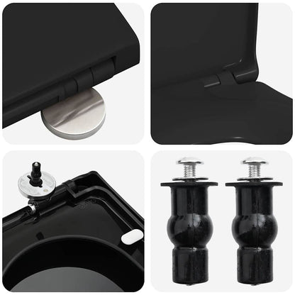 Sedile del WC Nero 48 x 36.5 x 4.5 cm Polipropilene