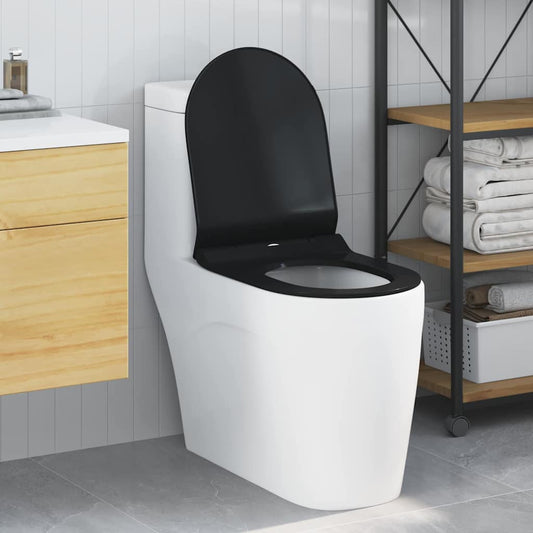 Sedile del WC Nero 48.5 x 36 x 5 cm Polipropilene
