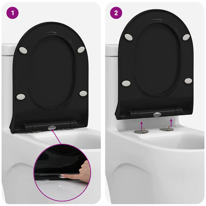 Sedile del WC Nero 48.5 x 36 x 5 cm Polipropilene