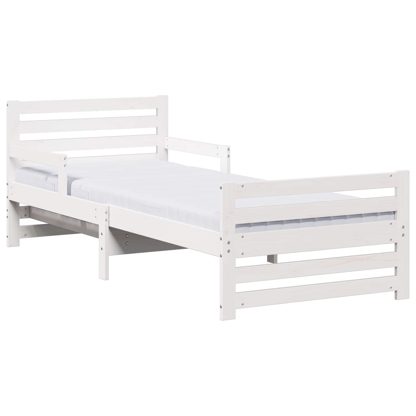 Struttura letto con materasso allungabile Bianco 80 x 200 cm | homemem39