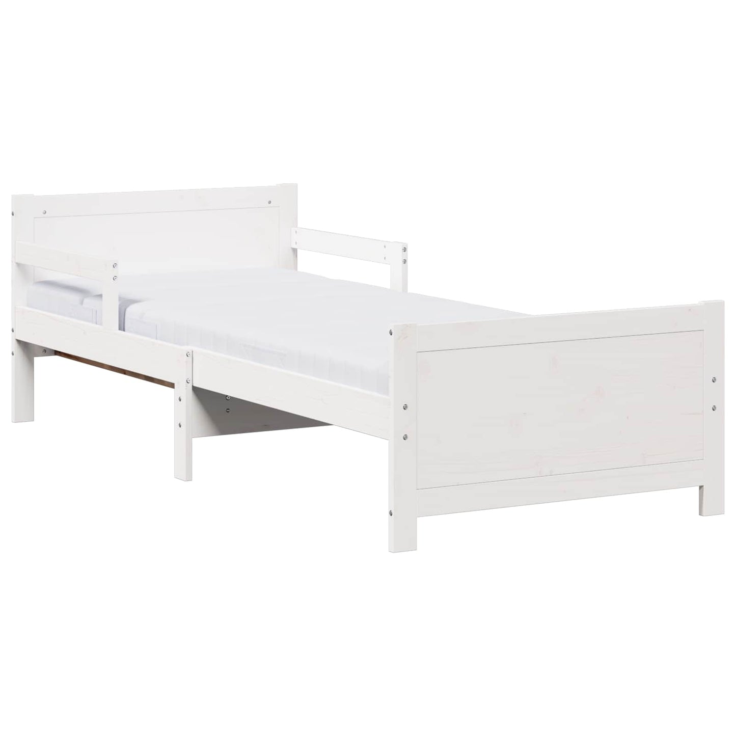 Struttura letto con materasso estensibile Bianco 80 x 200 cm | homemem39