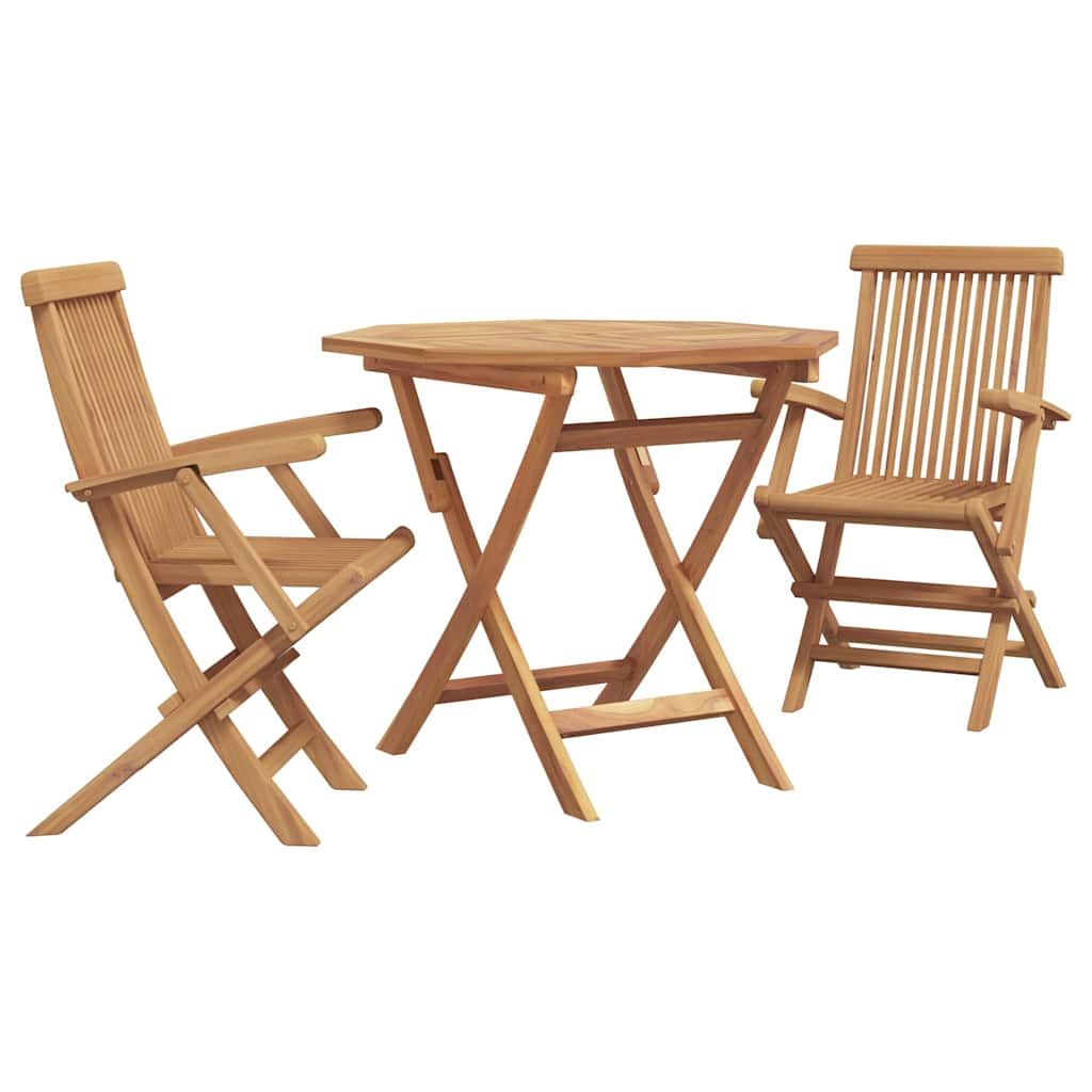 Set da Pranzo per Giardino 3 pcs Marrone Legno massello di teak - homemem39