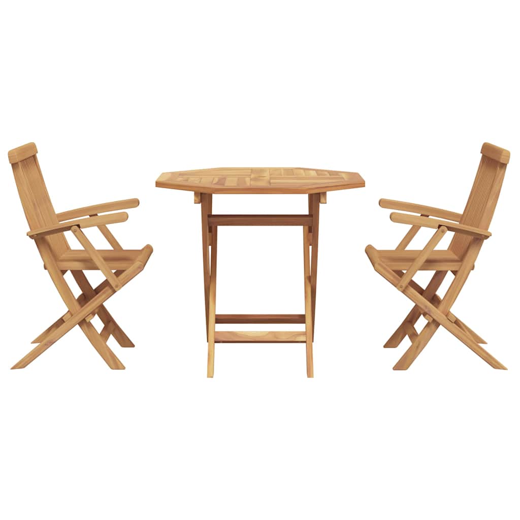 Set da Pranzo per Giardino 3 pcs Marrone Legno massello di teak - homemem39