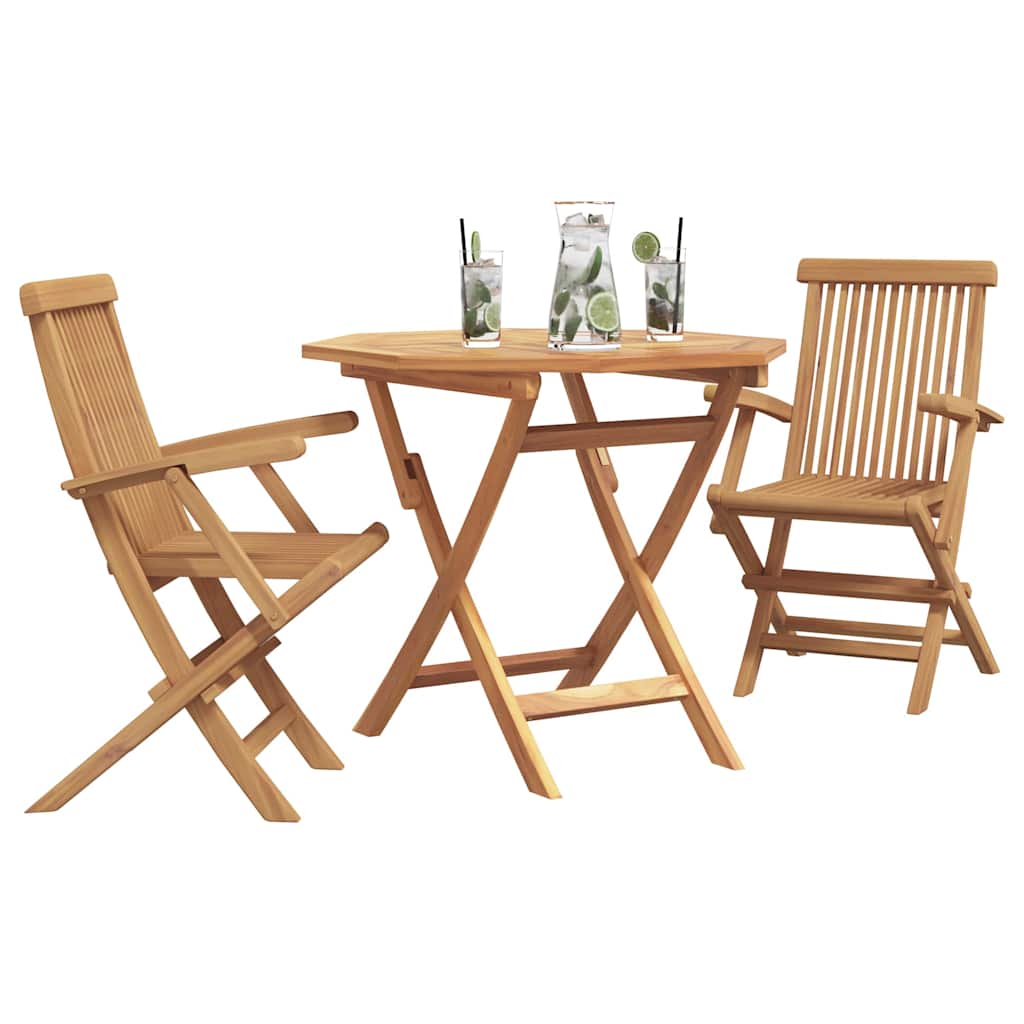 Set da Pranzo per Giardino 3 pcs Marrone Legno massello di teak - homemem39
