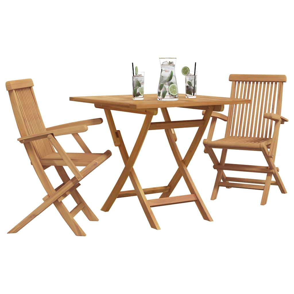 Set da Pranzo per Giardino 3 pcs Marrone Legno massello di teak - homemem39