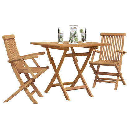 Set da Pranzo per Giardino 3 pcs Marrone Legno massello di teak - homemem39
