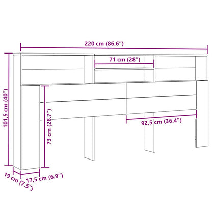 Testata del letto Legno vecchio 220 x 19 x 101,5 cm