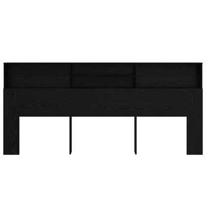 Testata del letto con testiera Rovere Nero 220 x 19 x 101,5 cm