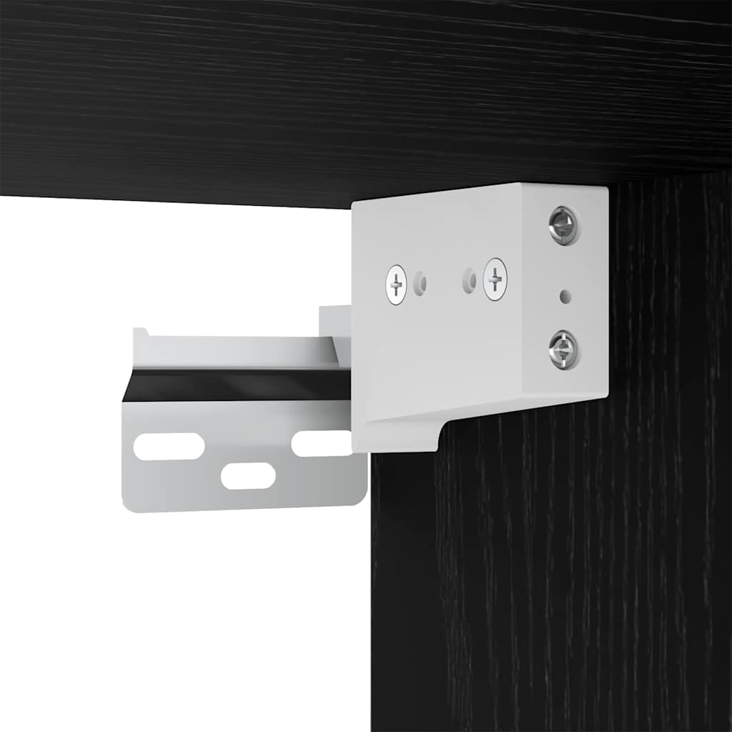 Mobiletto per specchio Rovere Nero 91 x 15 x 76,5 cm | homemem39