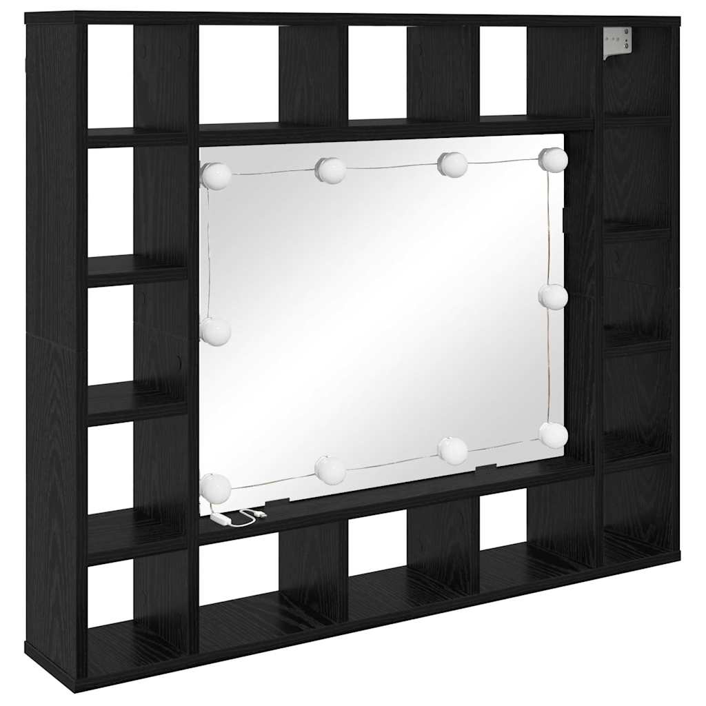 Mobiletto per specchio Rovere Nero 91 x 15 x 76,5 cm | homemem39