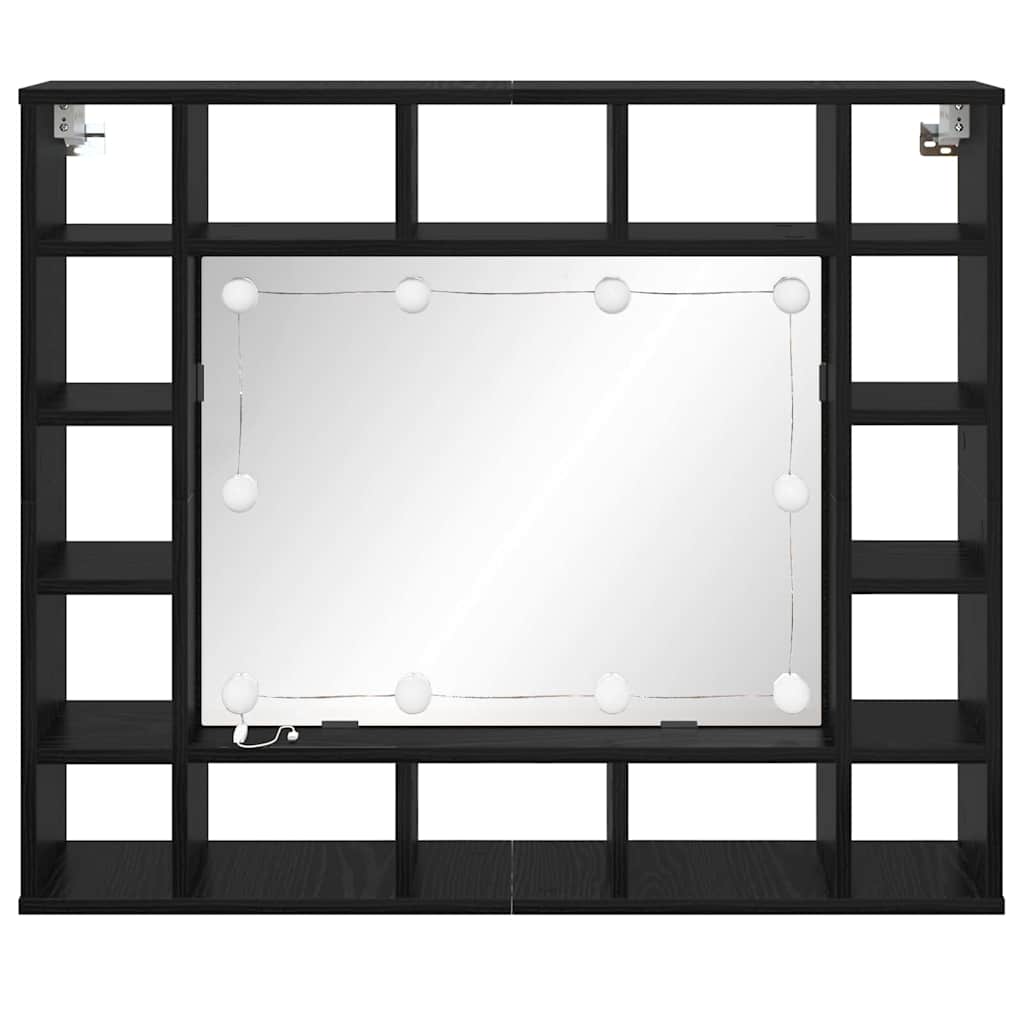 Mobiletto per specchio Rovere Nero 91 x 15 x 76,5 cm | homemem39