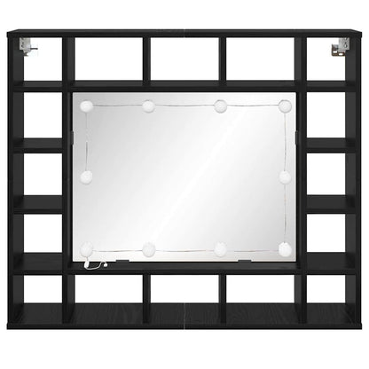Mobiletto per specchio Rovere Nero 91 x 15 x 76,5 cm | homemem39
