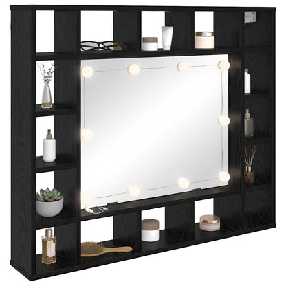 Mobiletto per specchio Rovere Nero 91 x 15 x 76,5 cm | homemem39