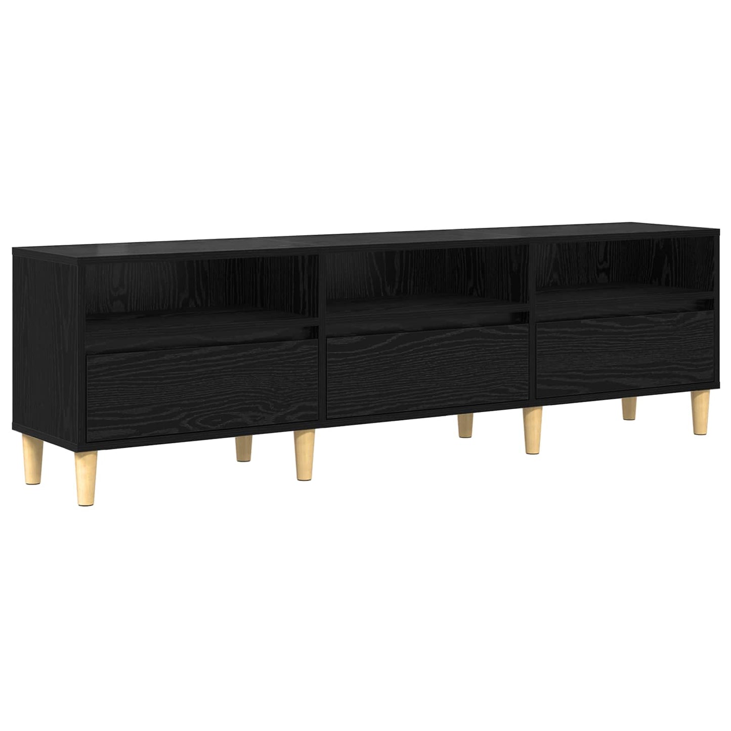 Mobile TV Rovere Nero 150 x 30 x 45 cm Legno multistrato