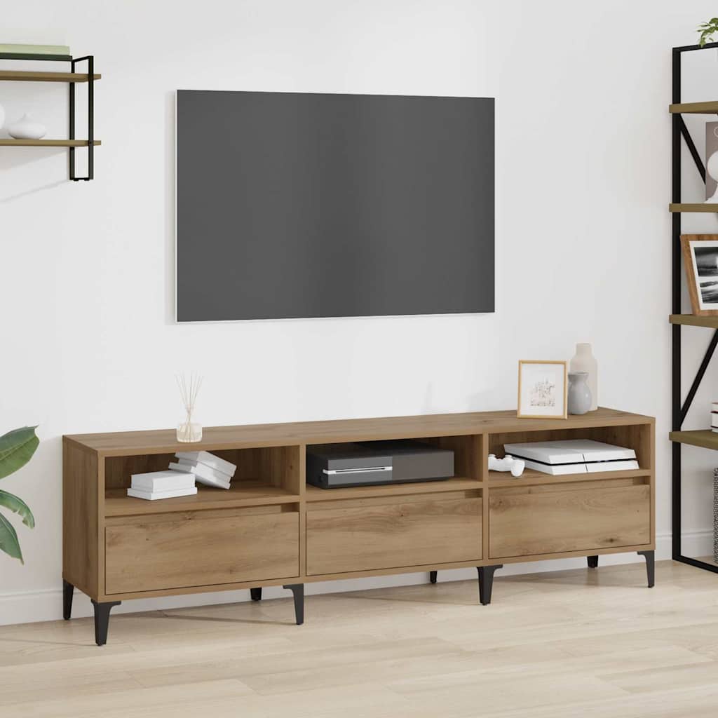 Mobile TV con cassetto Rovere artigianale 150 x 30 x 45 cm