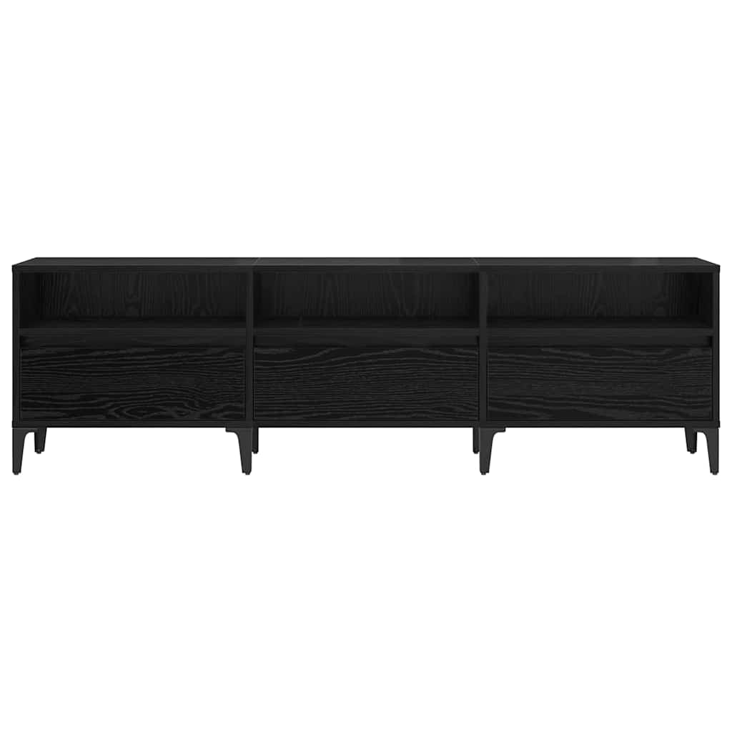 Mobile TV con cassetto Rovere Nero 150 x 30 x 45 cm