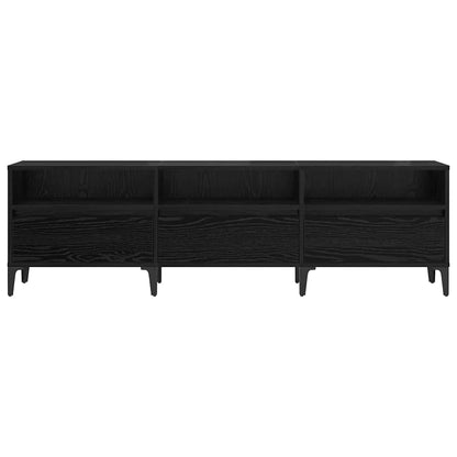 Mobile TV con cassetto Rovere Nero 150 x 30 x 45 cm