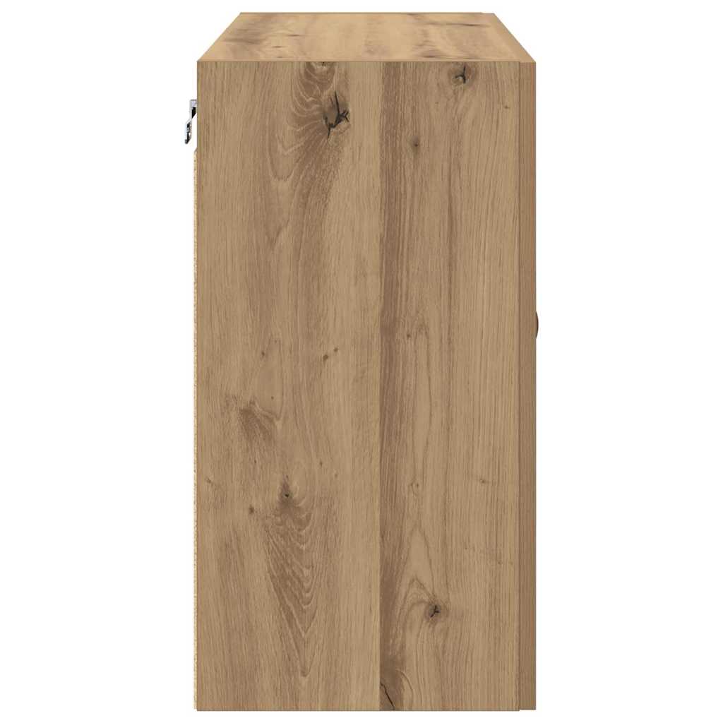 Armadietto a muro rovere artigianale 60 x 31 x 60 cm | homemem39
