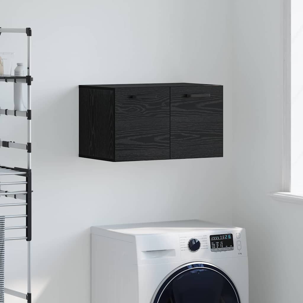 Mobiletto a muro Rovere Nero 60 x 36,5 x 35 cm | homemem39