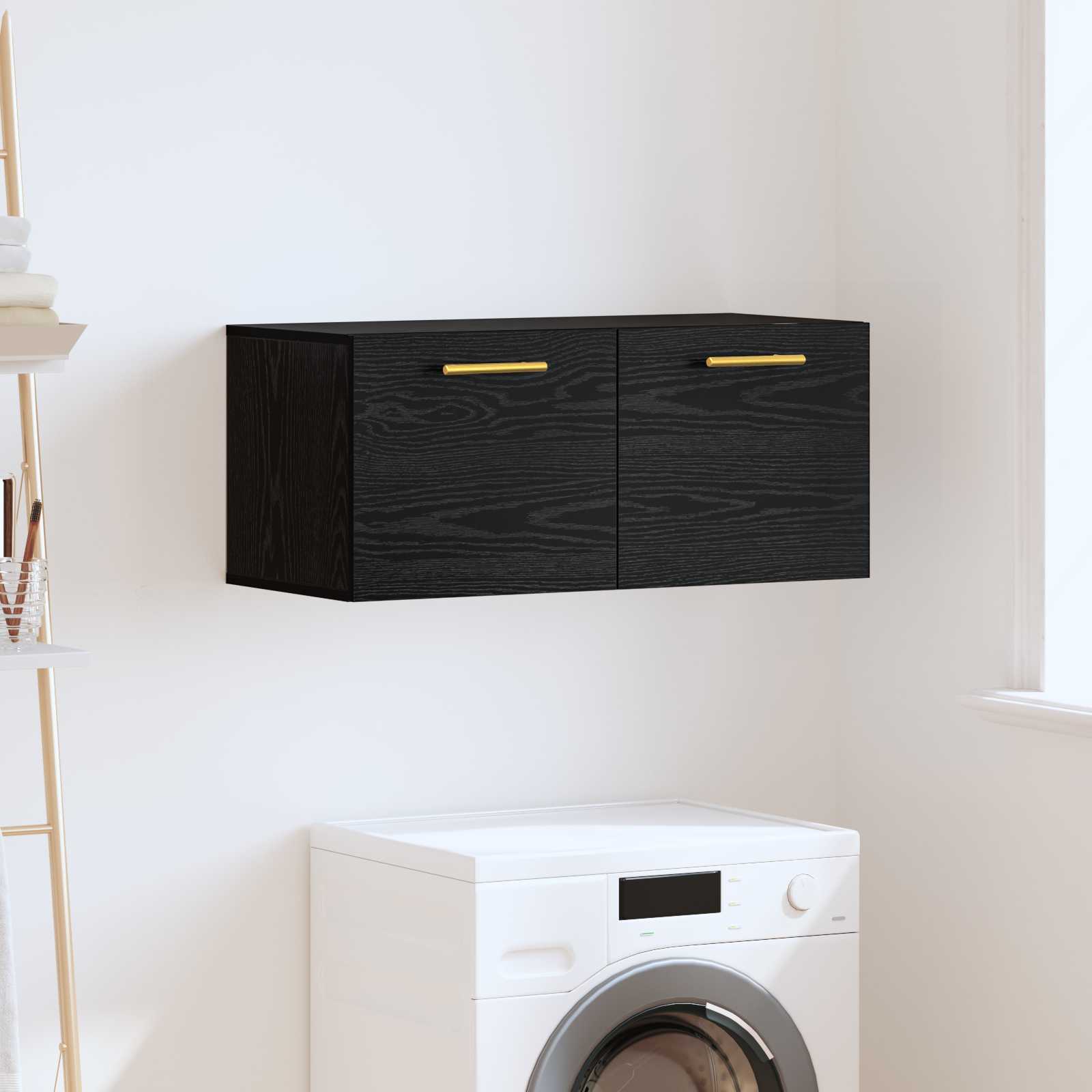Armadietto a muro Rovere nero 80 x 36.5 x 35 cm | homemem39