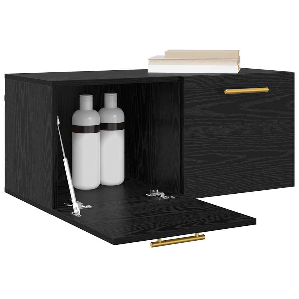 Armadietto a muro Rovere nero 80 x 36.5 x 35 cm | homemem39
