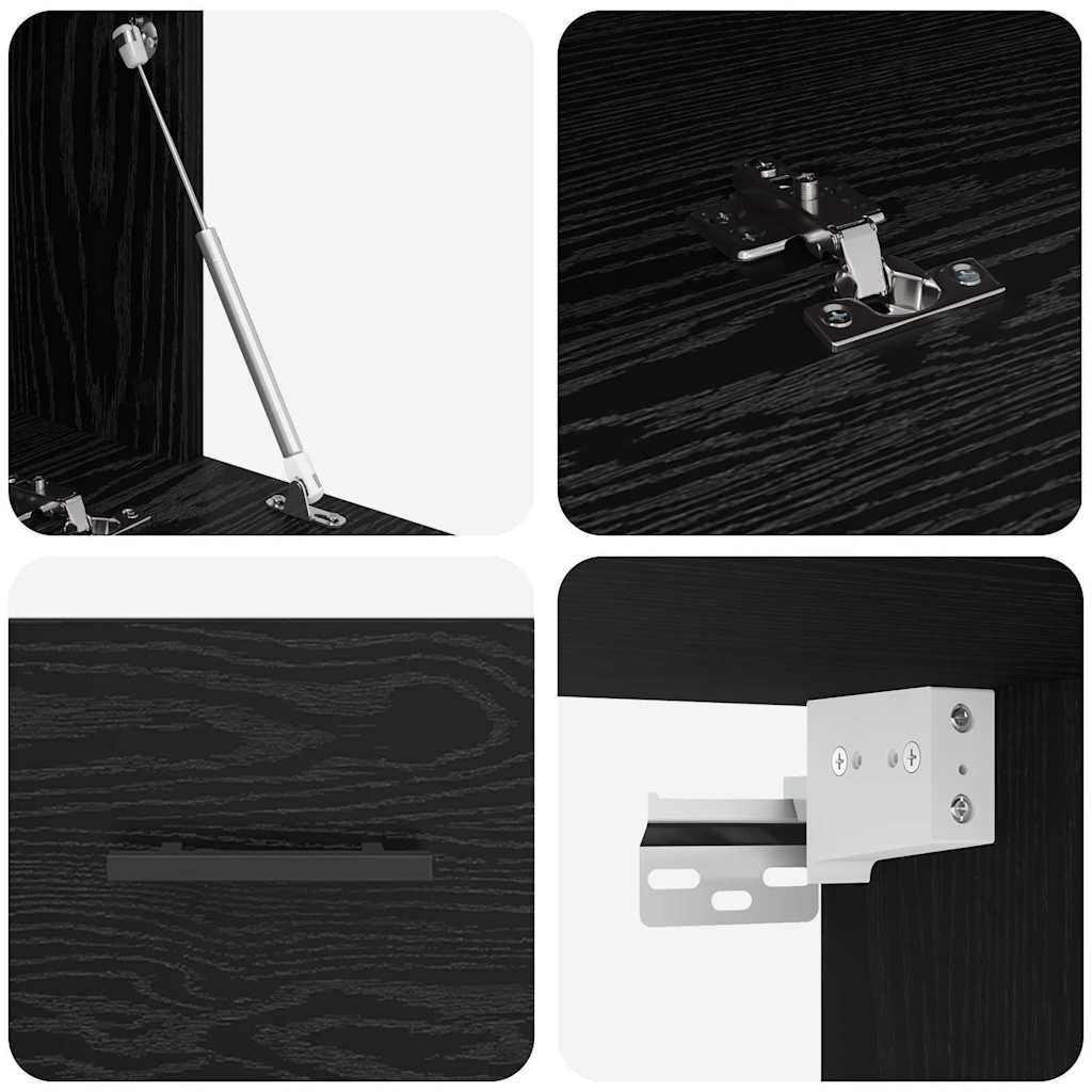 Armadietto a muro Rovere nero 80 x 36.5 x 35 cm | homemem39