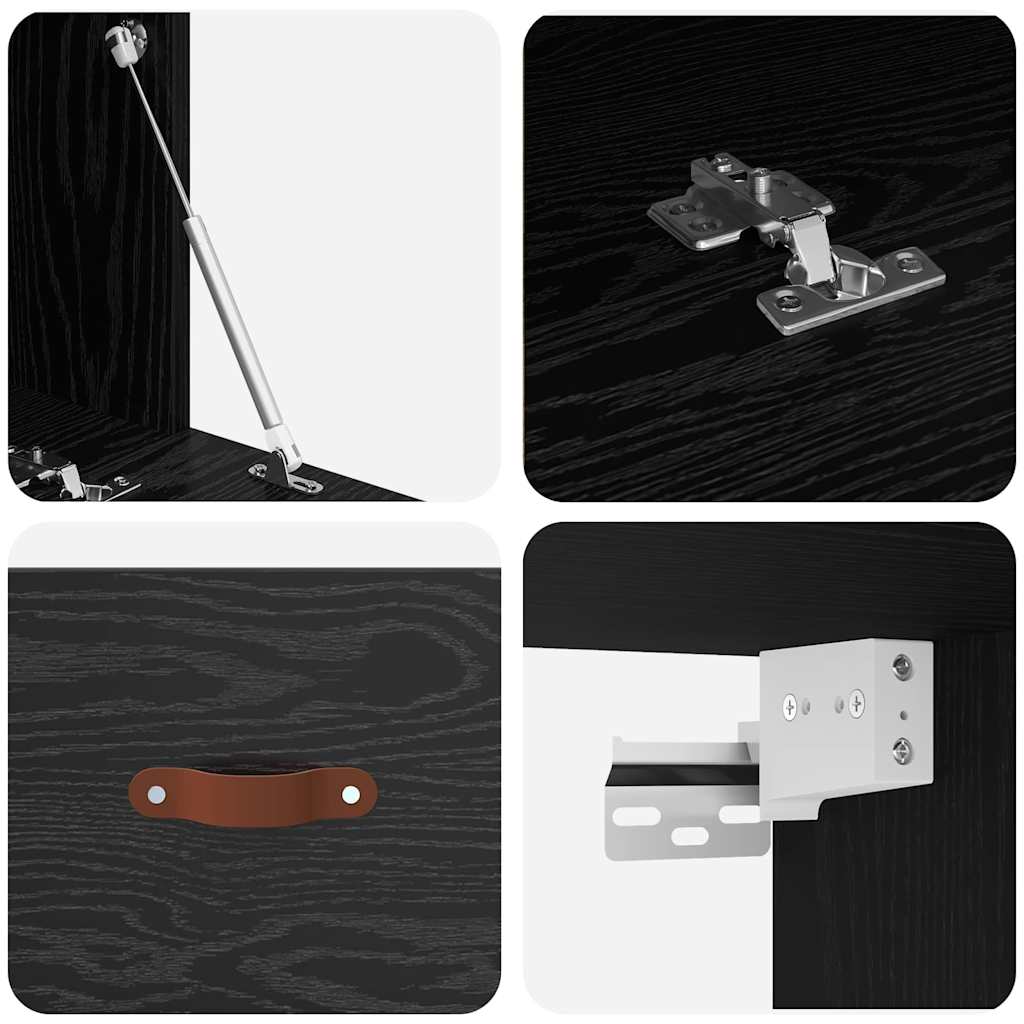 Mobiletto a muro Rovere Nero 100 x 36,5 x 35 cm | homemem39