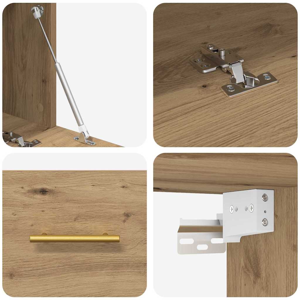 Armadietto a muro rovere artigianale 100 x 36.5 x 35 cm | homemem39