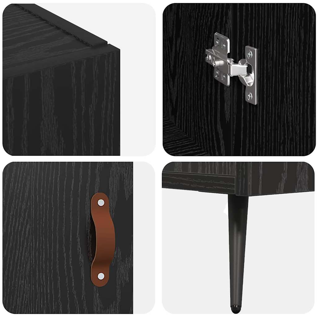 Credenza Nero 90 x 34 x 80 cm Legno multistrato