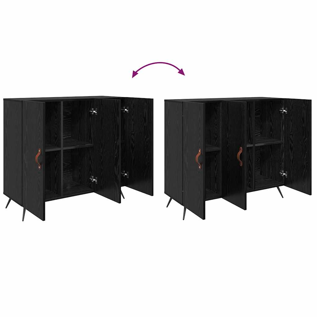 Credenza Nero 90 x 34 x 80 cm Legno multistrato