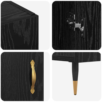 Credenza Nero 90 x 34 x 80 cm Legno multistrato