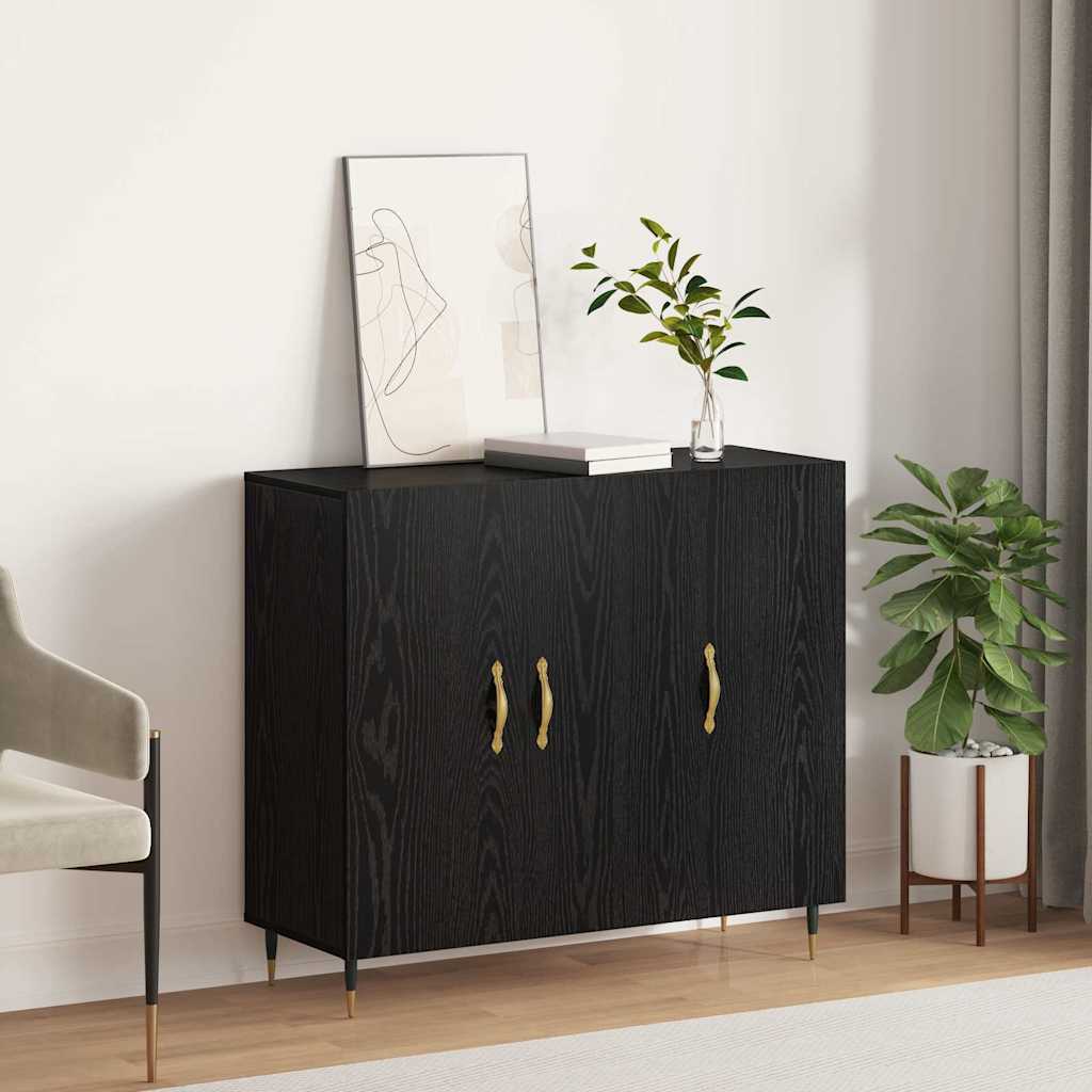 Credenza Nero 90 x 34 x 80 cm Legno multistrato