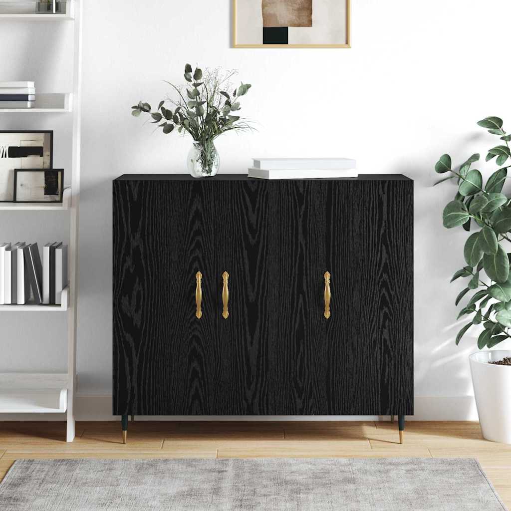 Credenza Nero 90 x 34 x 80 cm Legno multistrato
