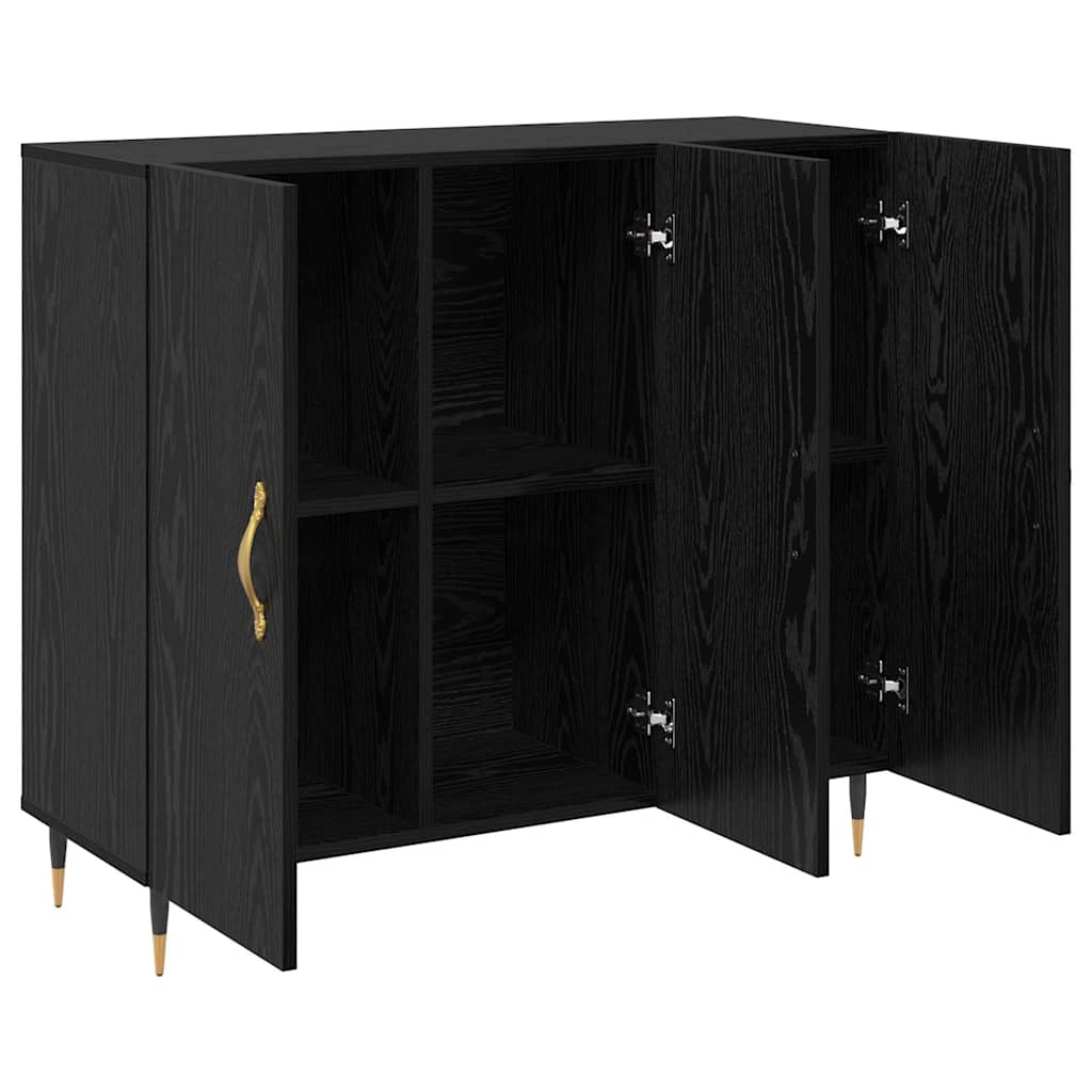Credenza Nero 90 x 34 x 80 cm Legno multistrato