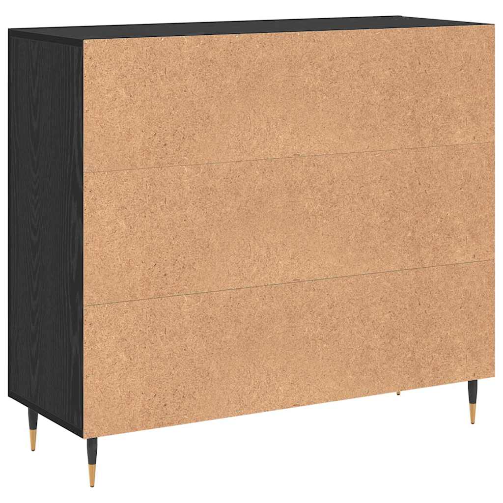 Credenza Nero 90 x 34 x 80 cm Legno multistrato