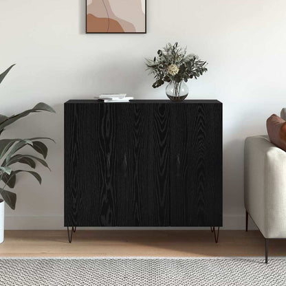 Credenza Rovere nero 90 x 34 x 80 cm Legno multistrato