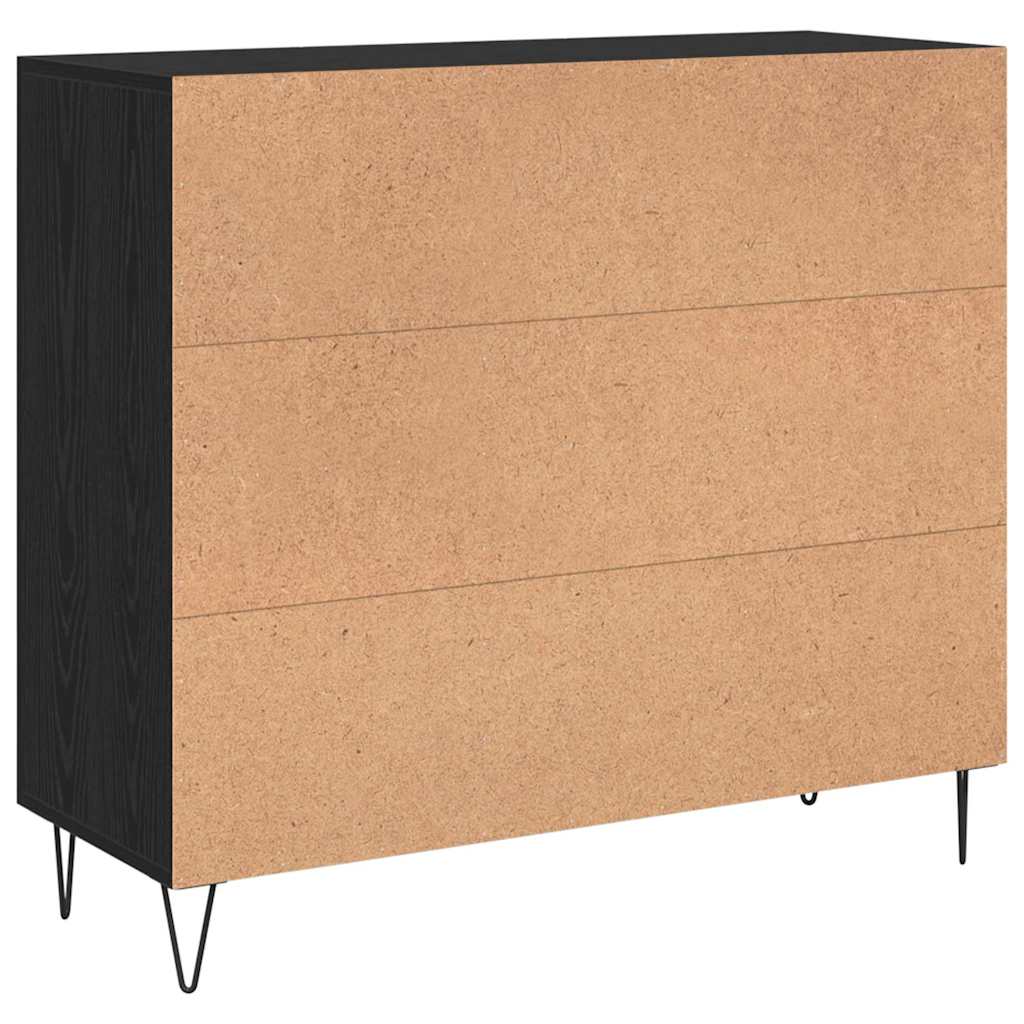 Credenza Rovere nero 90 x 34 x 80 cm Legno multistrato