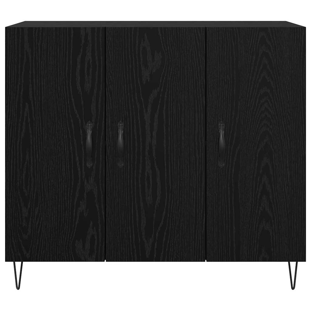 Credenza Rovere nero 90 x 34 x 80 cm Legno multistrato
